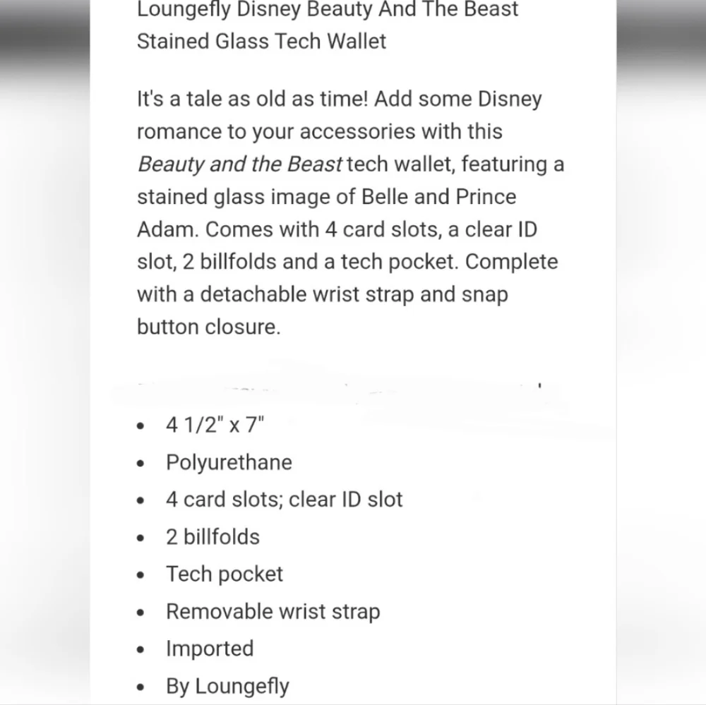 Loungefly Beaty And The Beast Stained Glass Tech Wallet